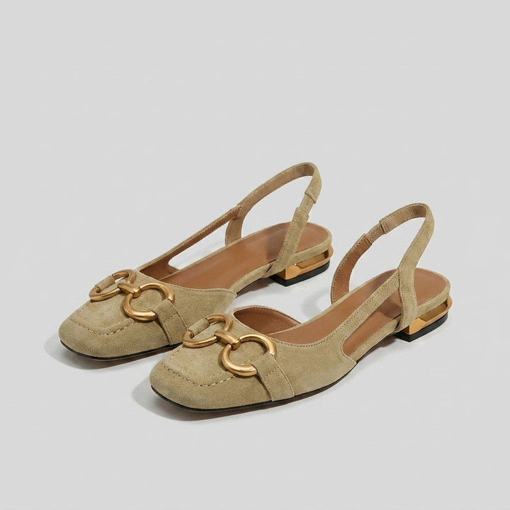 Celia slingback flat khaki - front