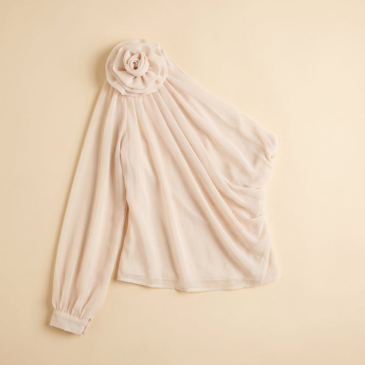 Chic | One Shoulder Blouse Asymmetrical Chiffon Design, Regular Fit