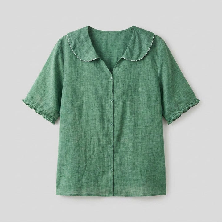 Cleo | Blouse Cotton-Linen Blend, Elegant Design for Summer
