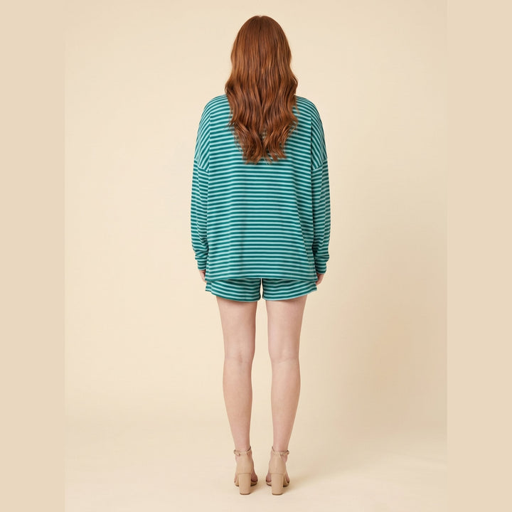 Cleo | Shorts Set Soft Knit, Striped Design for Women