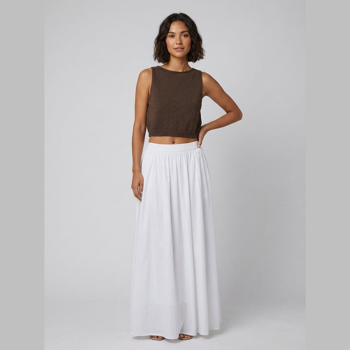 Coco crop tank dark brown