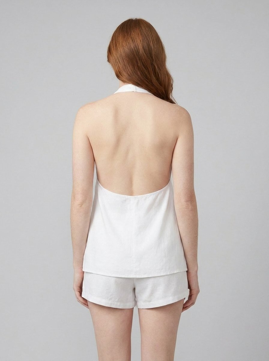Cora | Backless Halter Set 100% Cotton, Regular Fit