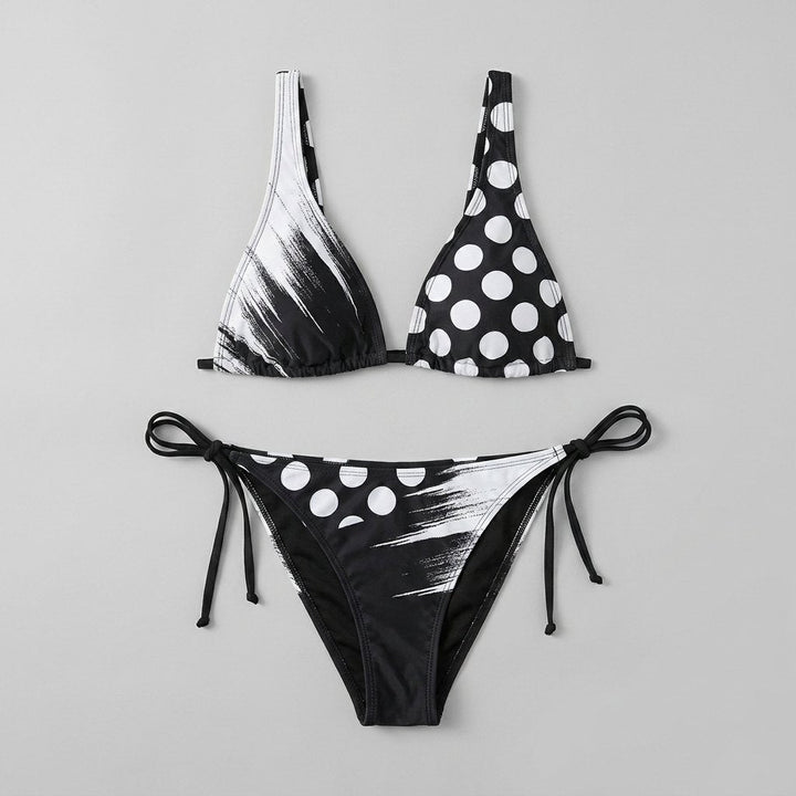 Black bikini set front flat-lay