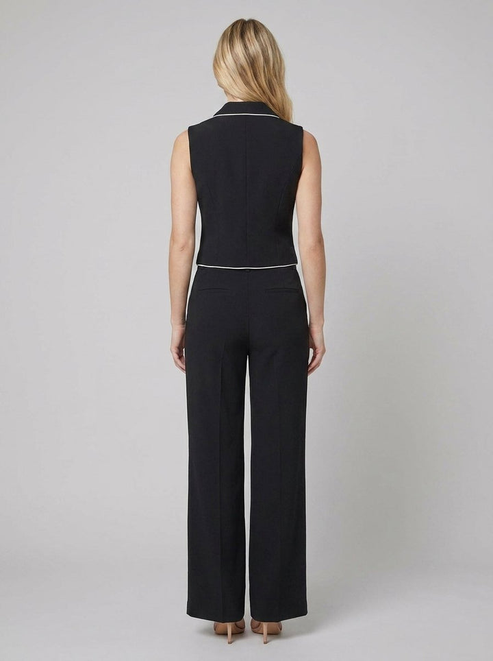 Cora Blazer Set for Women | Regular Fit, Contrast Piping, Slight Stretch