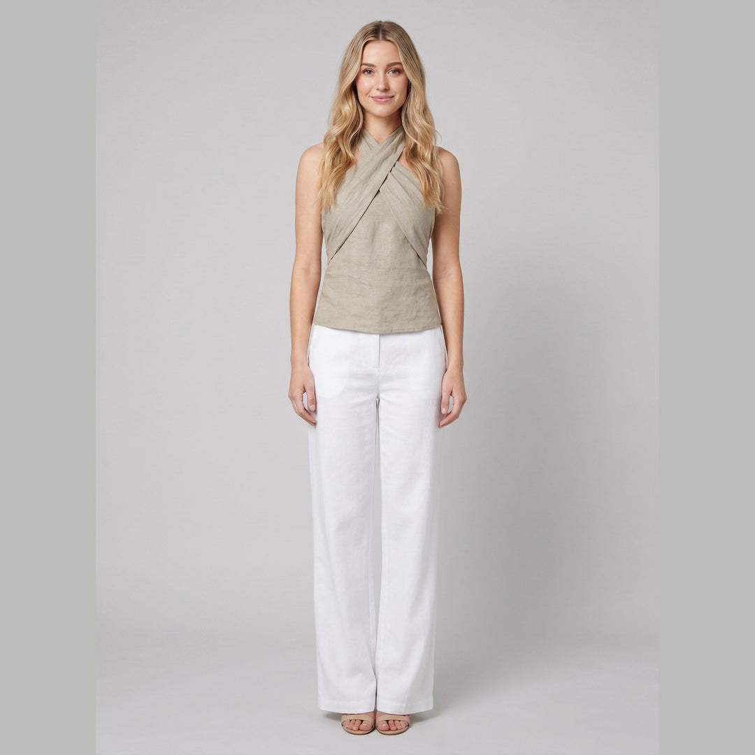 Cora Crisscross Tank khaki