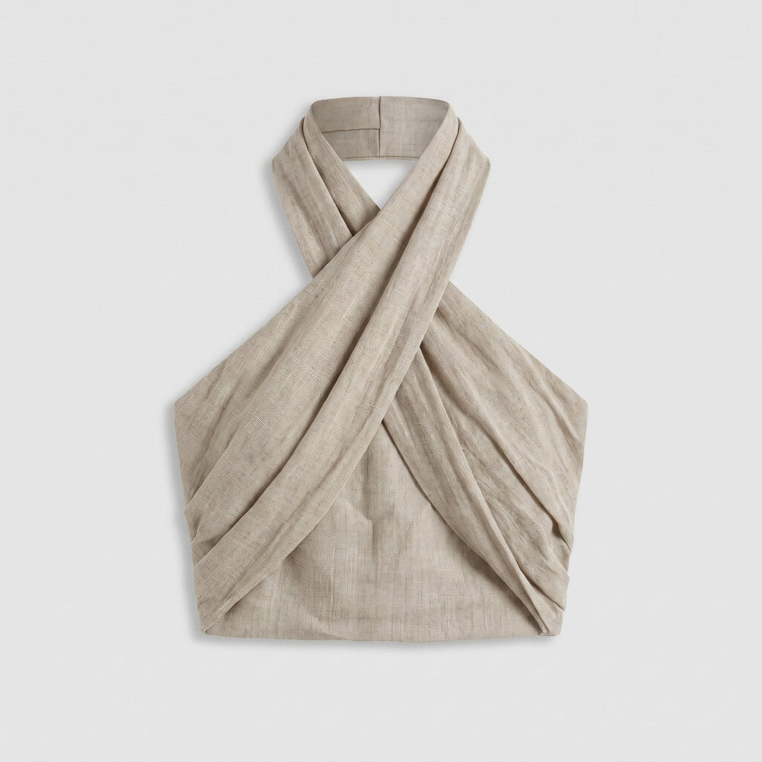 Cora | Crisscross Tank Top Linen Blend, Sleeveless Design