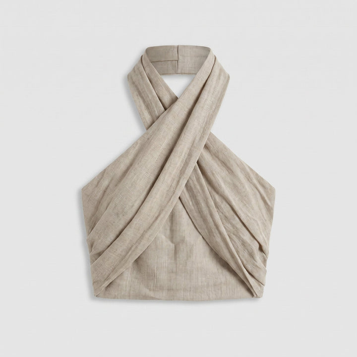 Cora | Crisscross Tank Top Linen Blend, Sleeveless Design