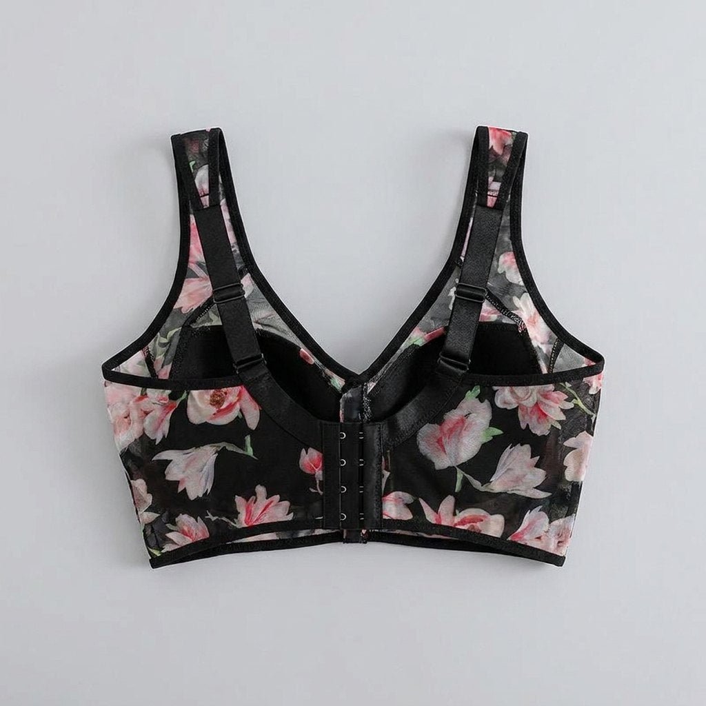 Cora Floral Bra | Wide Straps, Wire-Free Comfort, Plus Size