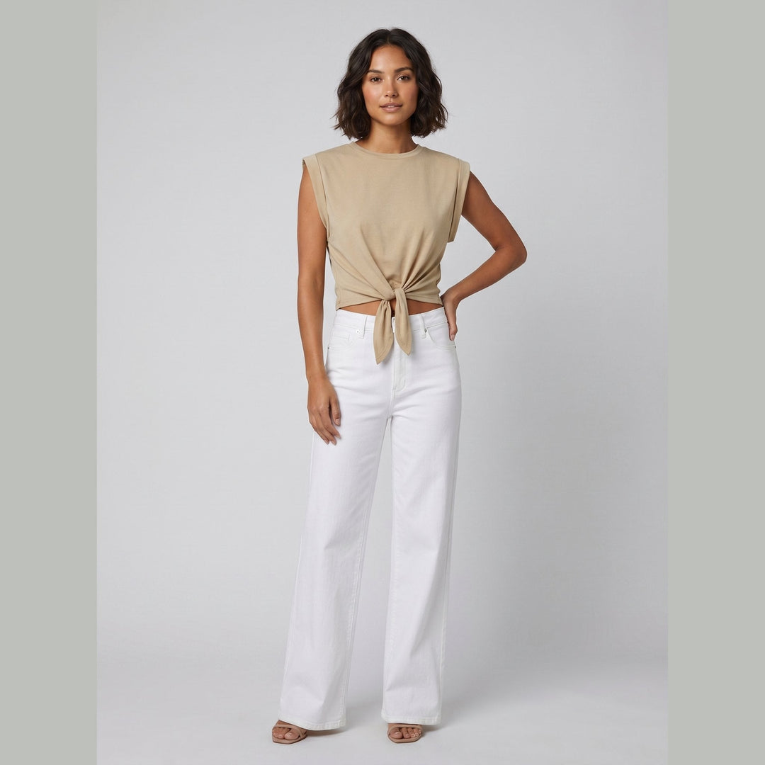Cora Knotted Tee khaki