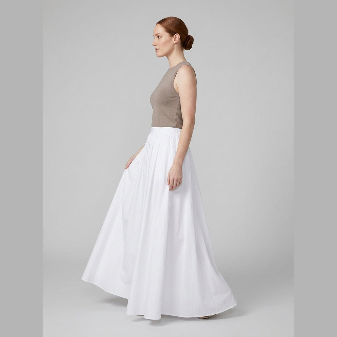 Cora | Maxi Skirt 100% Cotton, High Waist Long Skirt for Women