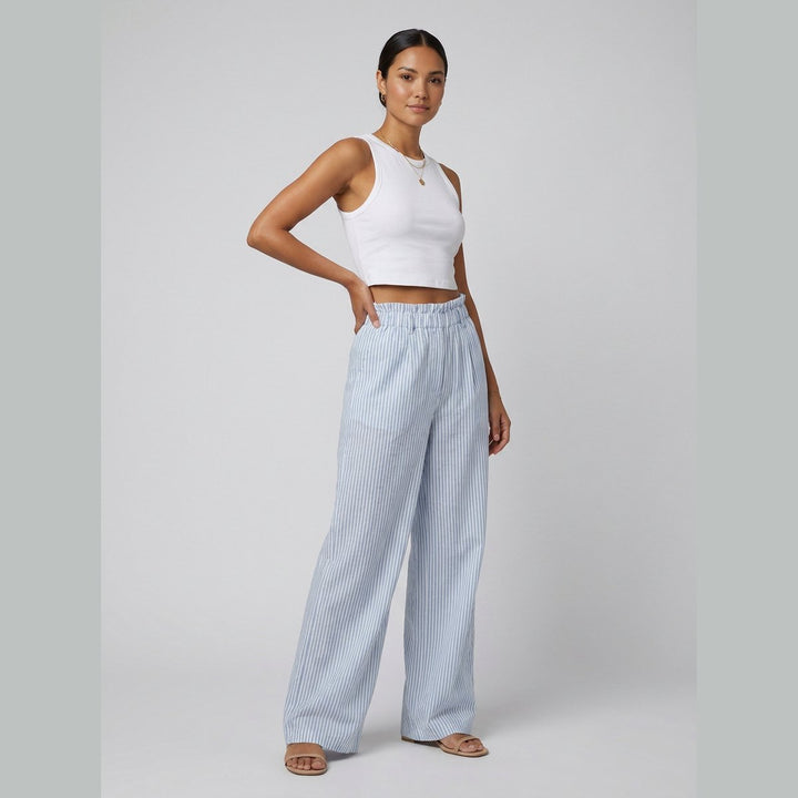 Cora | Tank Top and Pants Set Breathable Cotton, Striped Design