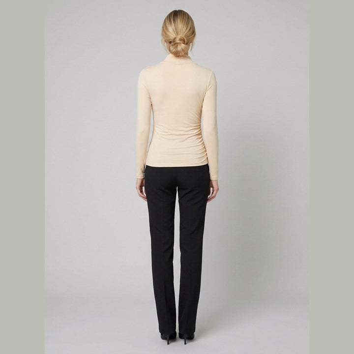 Cora | Women's T Shirt Cross-Over Collar, Slim Fit