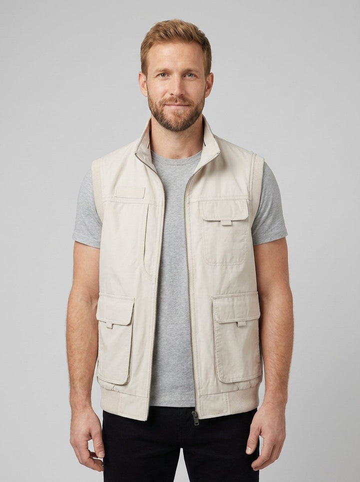 Crispin | Sleeveless Vest With Multi Pocket