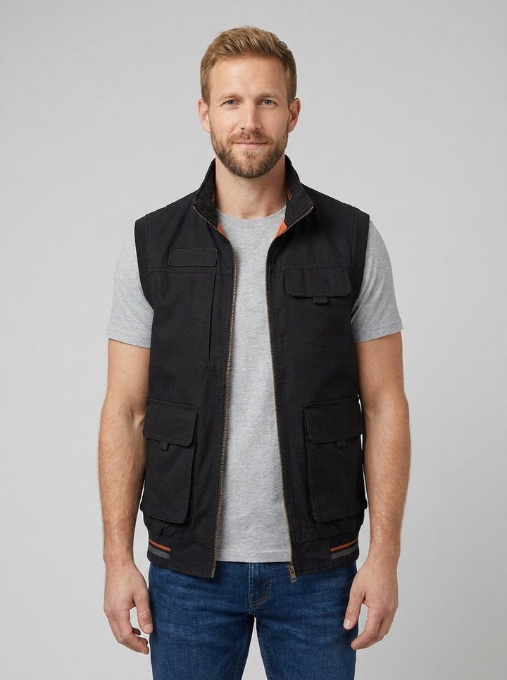 Crispin | Sleeveless Vest With Multi Pocket