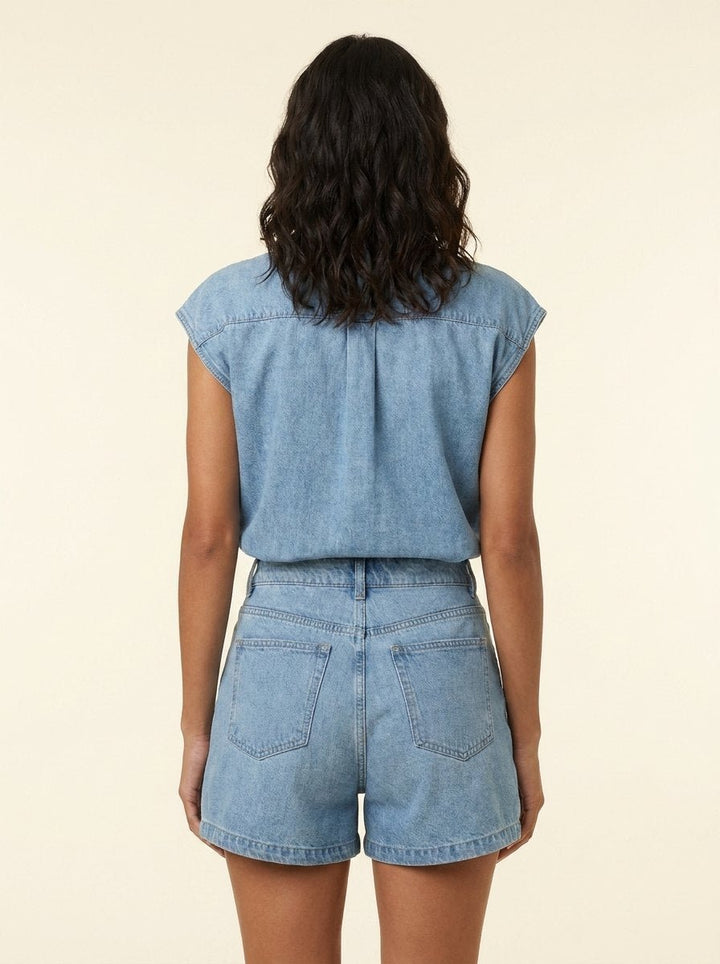 Daisy | Denim Blouse & Shorts Set Comfortable Cotton Blend for Girls Clothing
