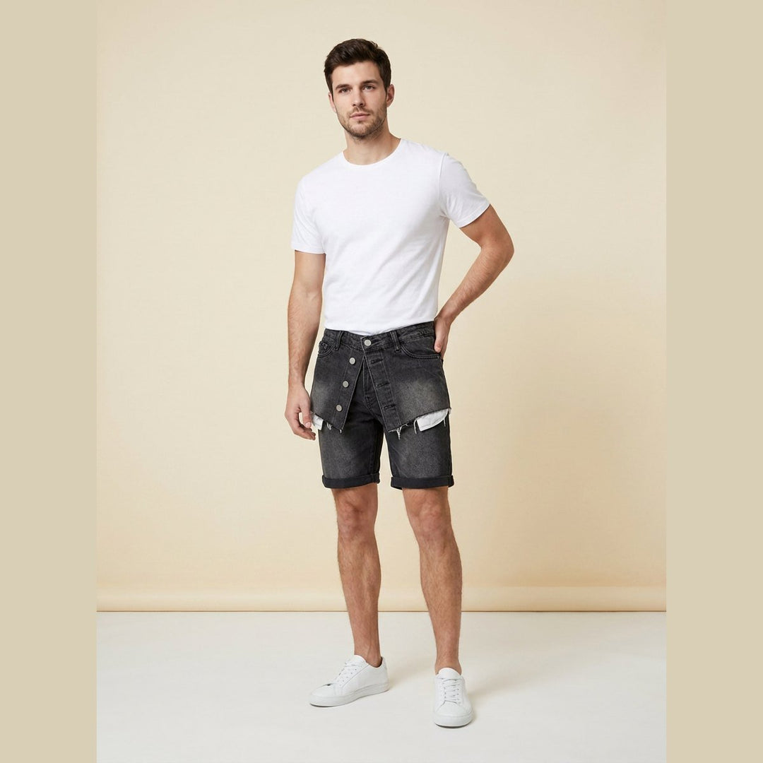 Dapper denim shorts black