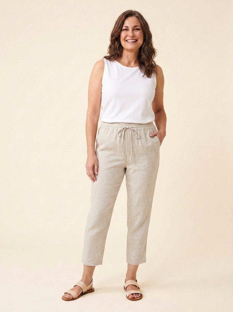 Dazzle linen pants natural front