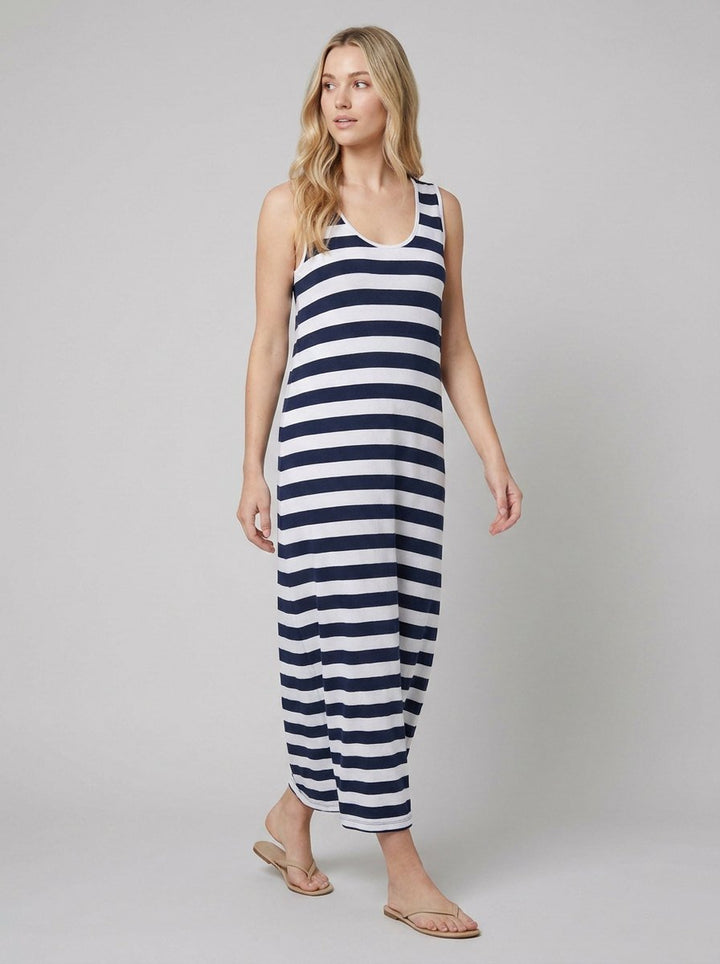 Dewey | Maxi Dress Nautical Stripe, Jersey Fabric for Summer