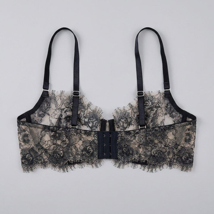 Elysia Balconette Bra | Sheer Lace, Underwire Design