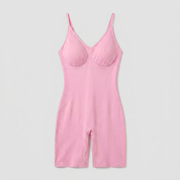 Pink seamless body shaper flat-lay