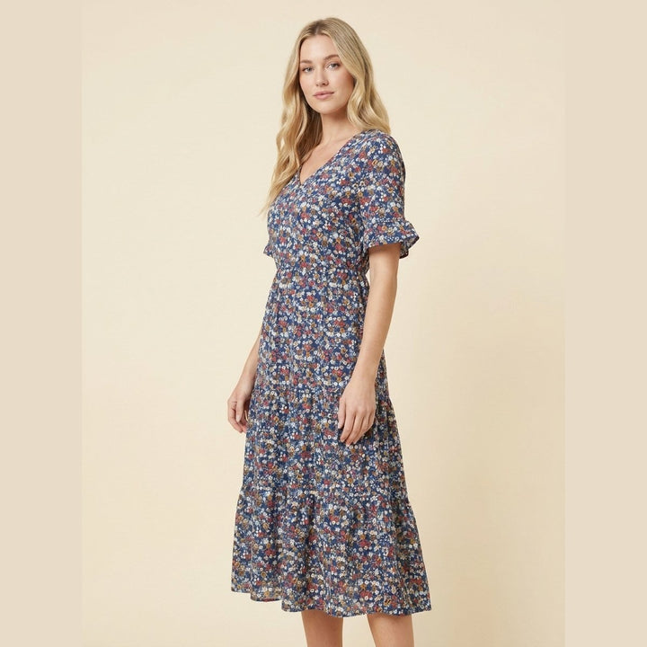 Elysia floral midi dress blue