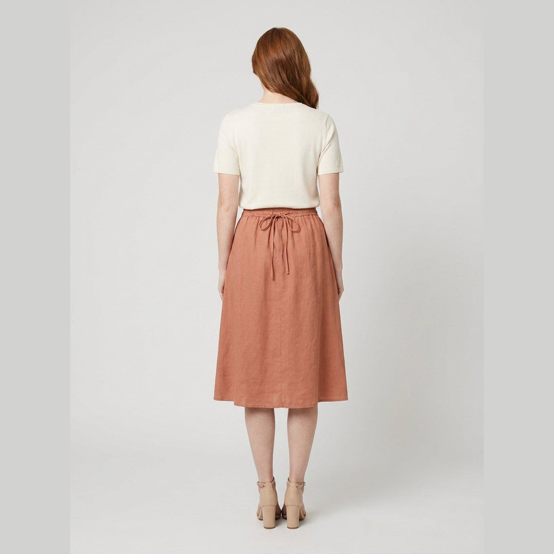 Elysia | Linen Skirt 100% Organic, A-Line Design, Knee-Length