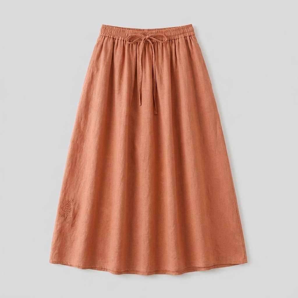 Elysia | Linen Skirt 100% Organic, A-Line Design, Knee-Length