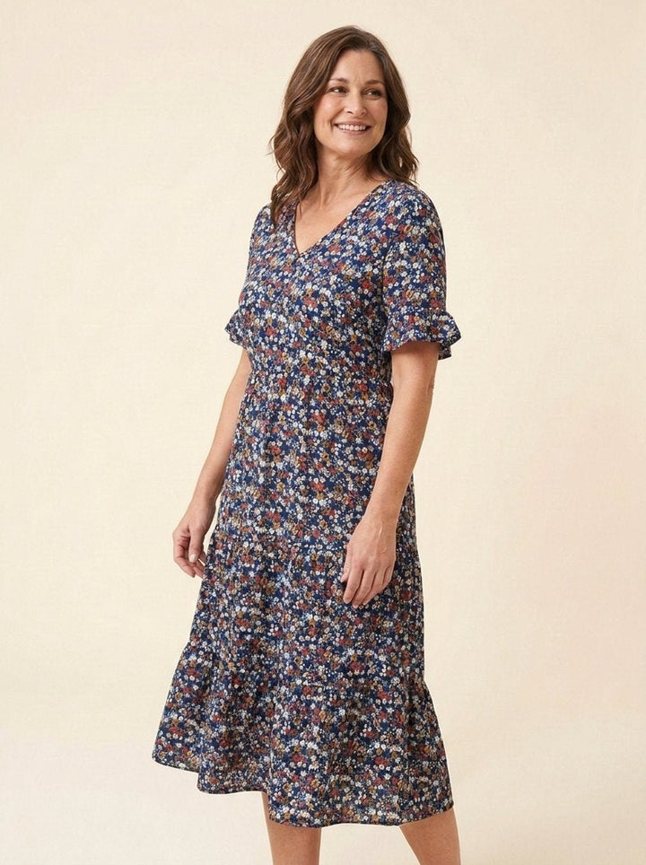 Elysian floral dress blue elaine