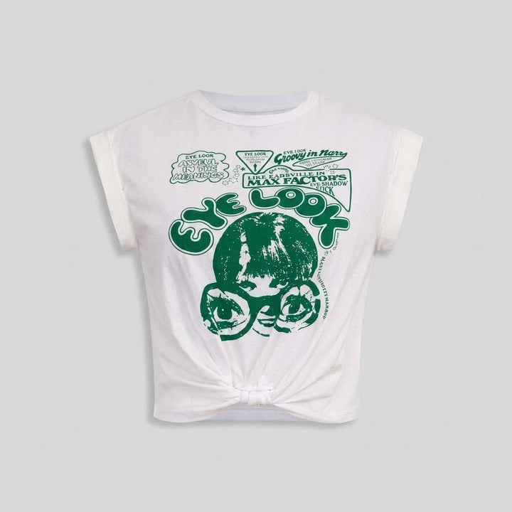 Elysian | Graphic Tee Soft Cotton Blend, Knot Hem Design
