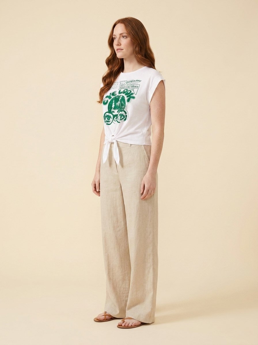 Elysian | Graphic Tee Soft Cotton Blend, Knot Hem Design