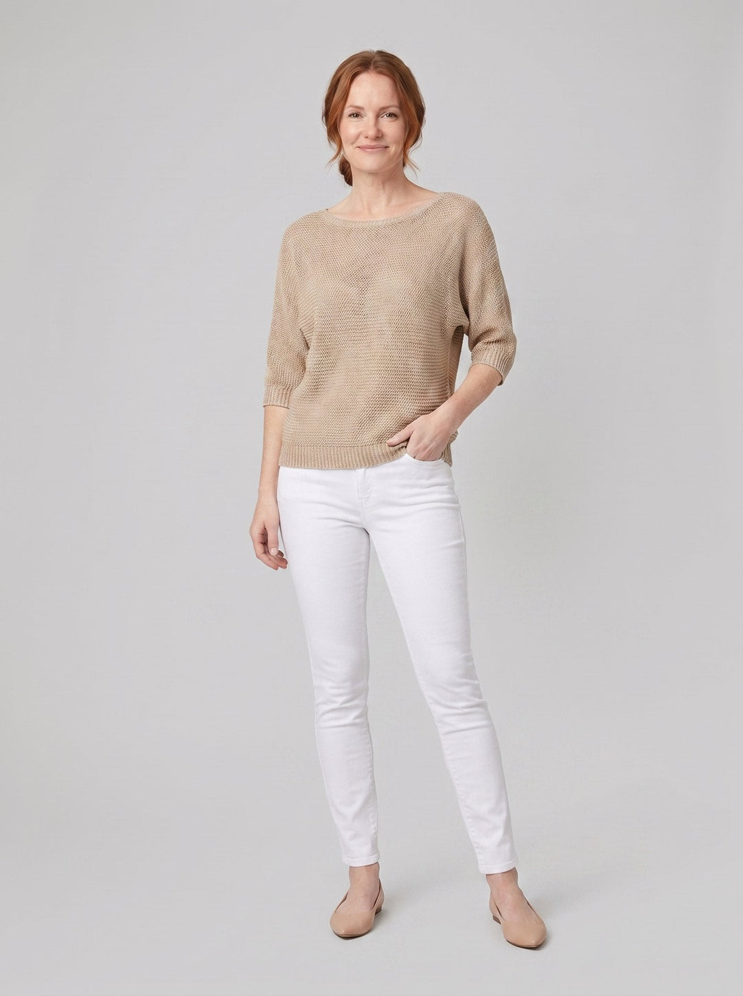 Elysian Spring Sweater beige on model