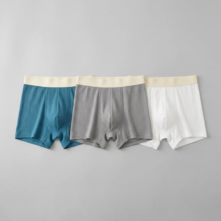 Fleek | Silk Boxer Shorts Cooling Ice Silk, Breathable Waffle Texture, Pack of 3