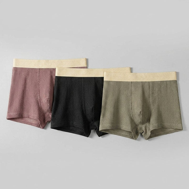 Fleek | Silk Boxer Shorts Cooling Ice Silk, Breathable Waffle Texture, Pack of 3