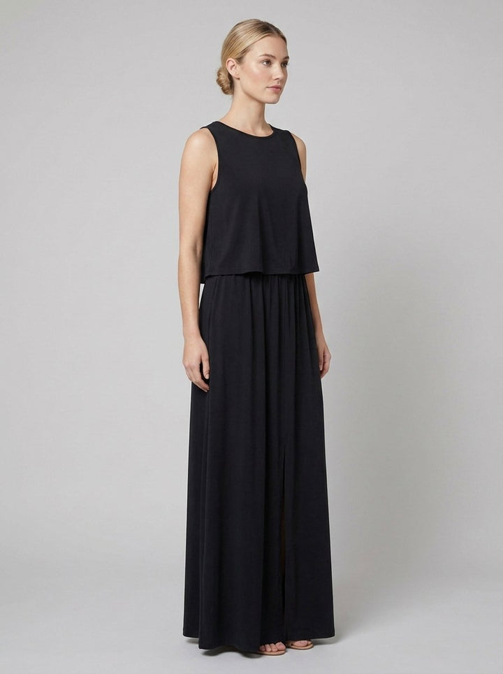 Giana summer maxi dress black