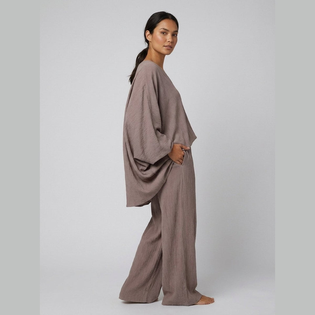 Gina | Women's Set Polyester Loungewear, Loose Fit, Batwing Sleeve