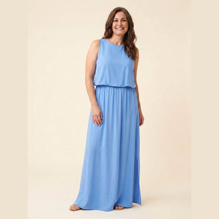 Giselle sleeveless loose-fit maxi dress in sky blue