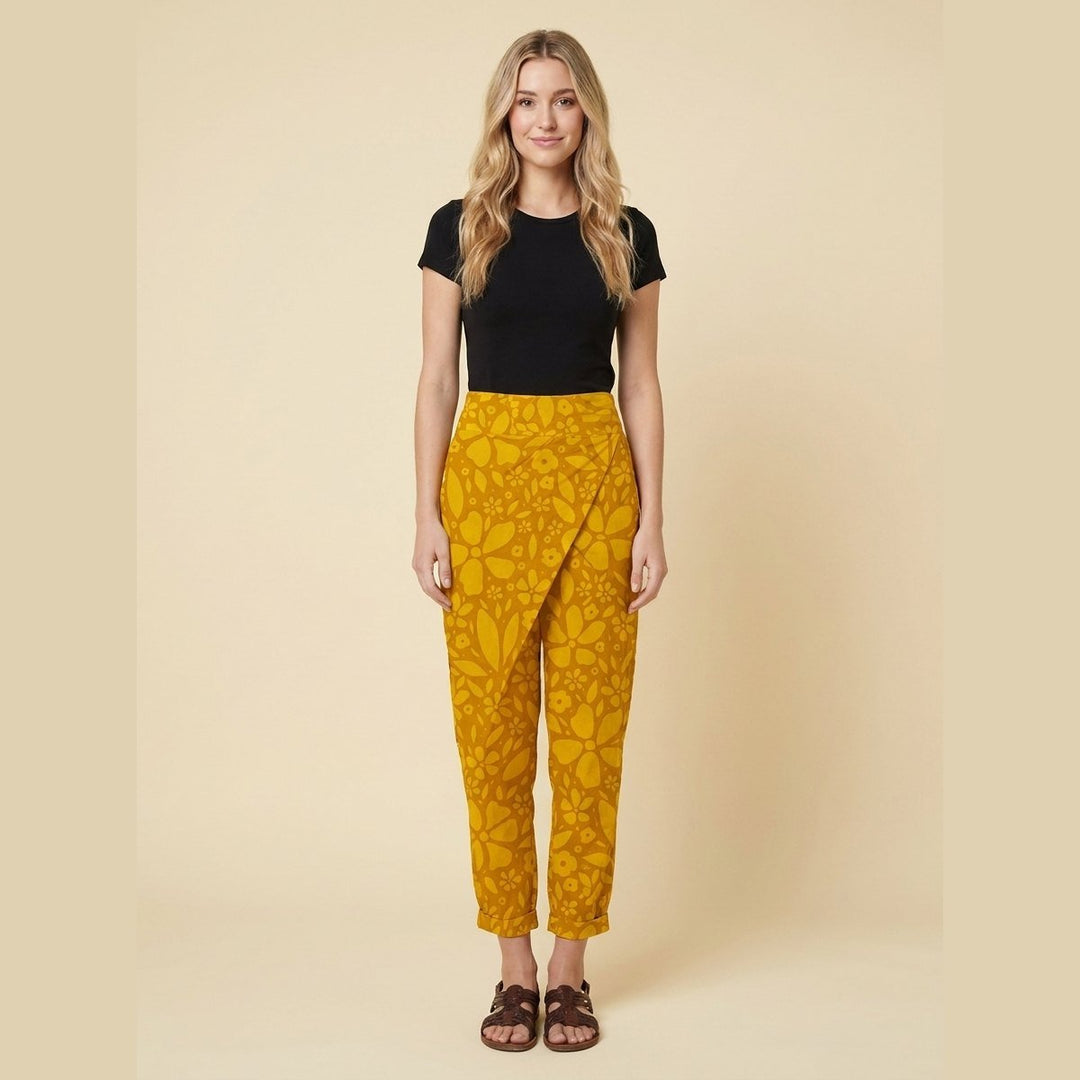 Grove harem pants in mustard floral print