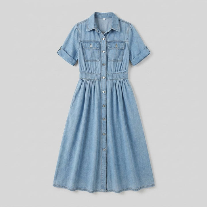 Isabelle | Belted Denim Shirt Dress