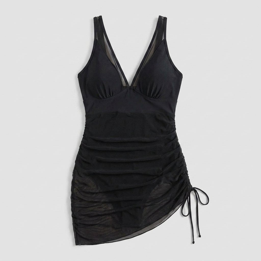 Jude Sarong Wrap Sheer Mesh Beach Cover-Up Black
