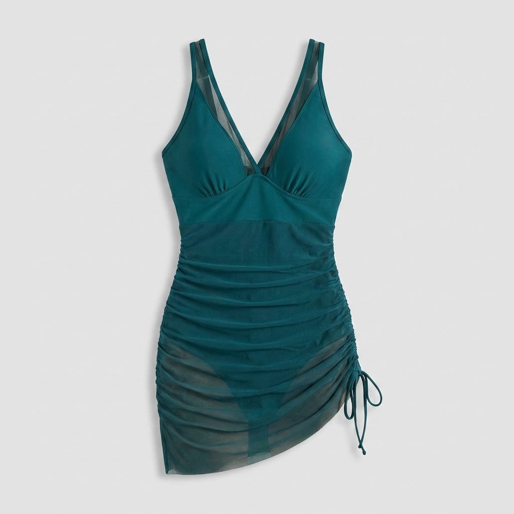 Jude Sarong Wrap Sheer Mesh Beach Cover-Up Dark Green