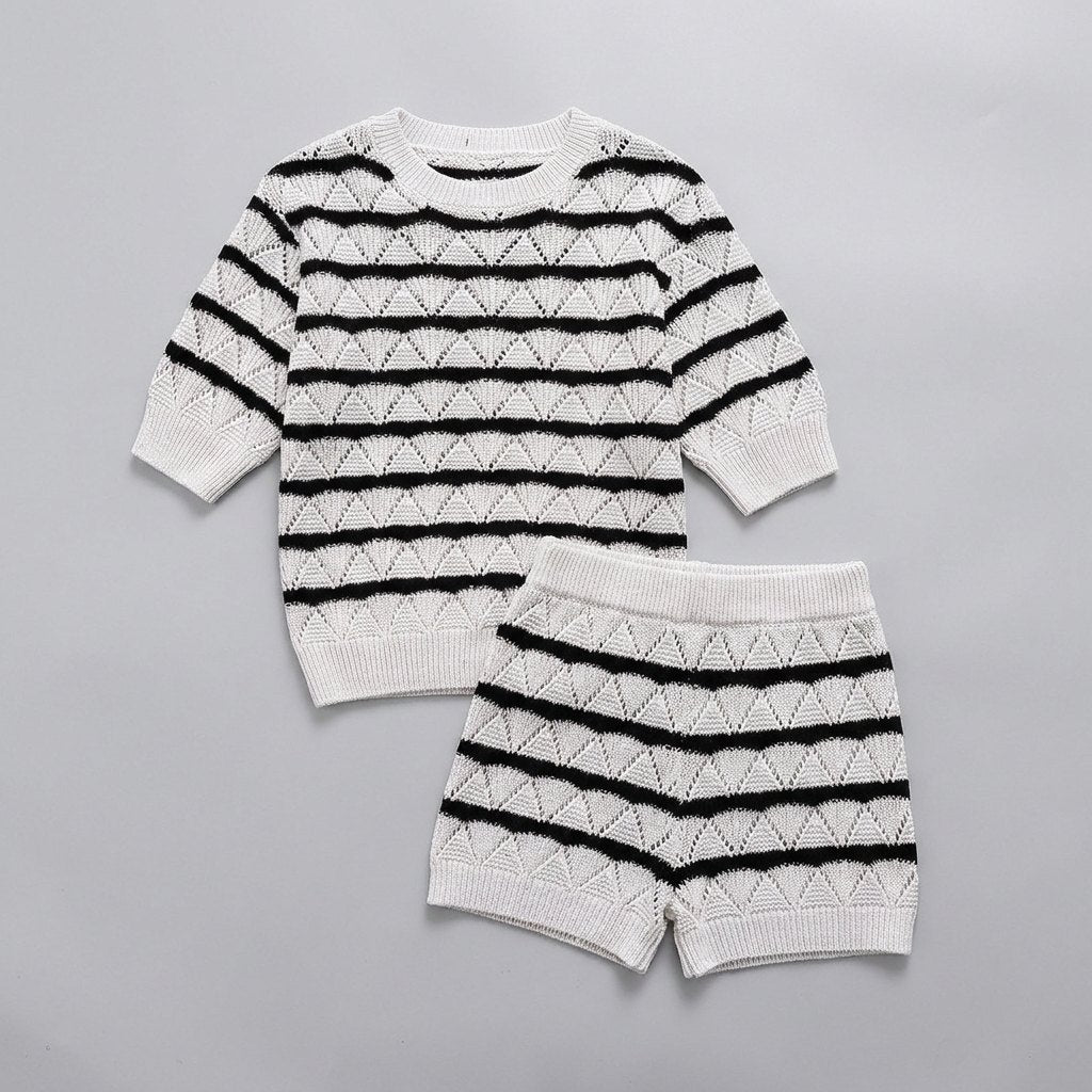 Kira | Knit Lounge Set High-Quality Crop Top and Shorts, Relaxed Fit