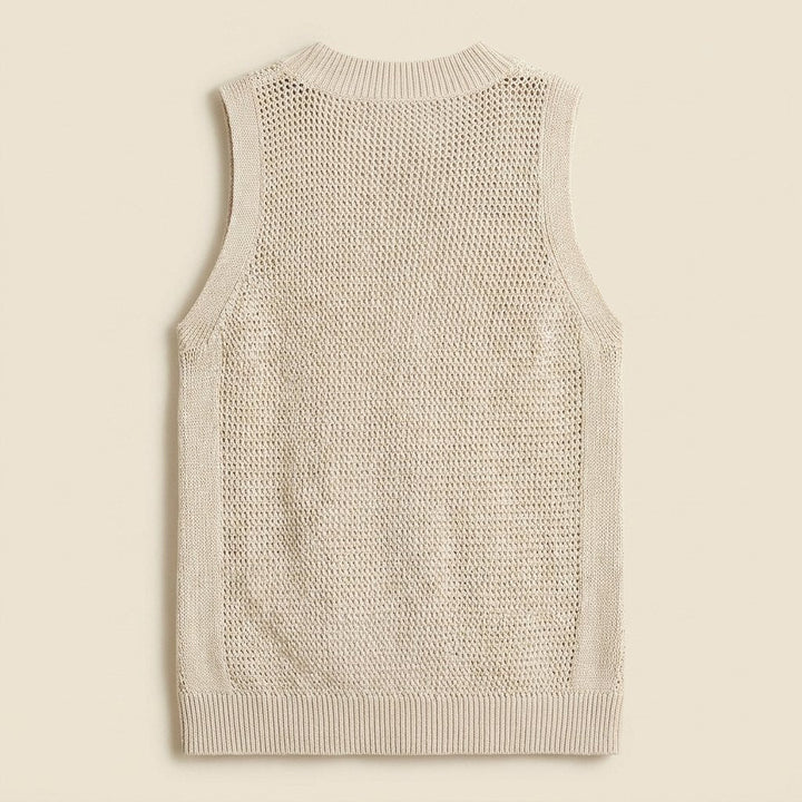 Kira | White Tank Top for Women Regular Fit, Knit Design