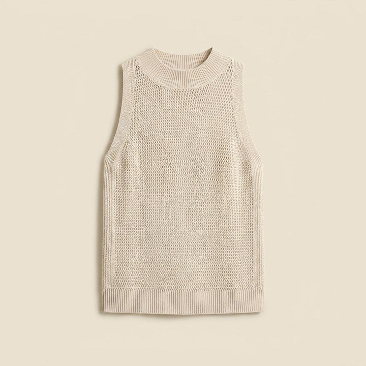 Kira | White Tank Top for Women Regular Fit, Knit Design