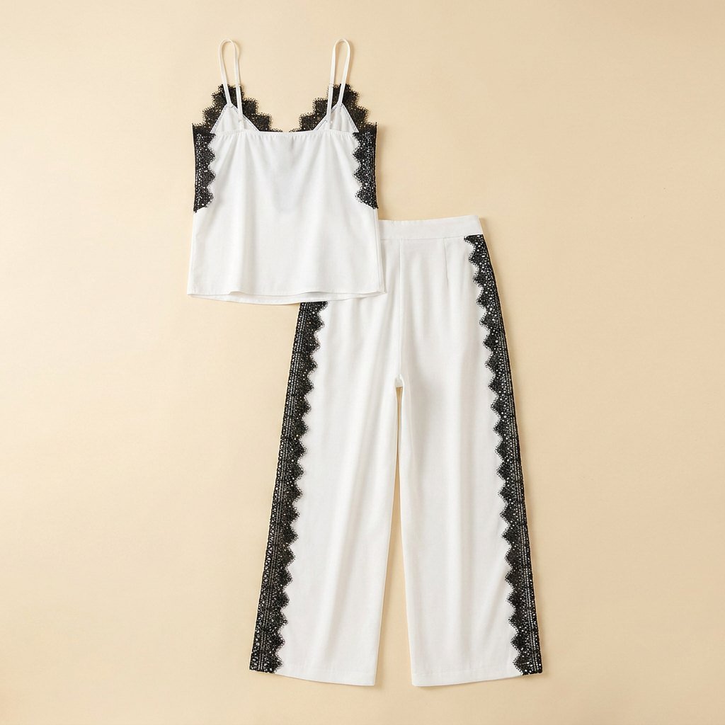 Lana | Women's Set Soft Tencel Blend Loungewear with Lace Trim Detail