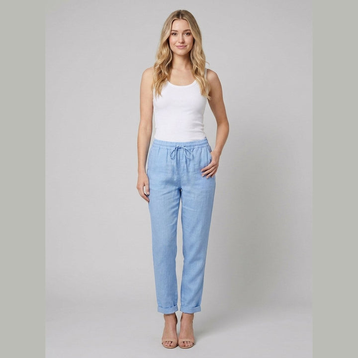 Lina linen pants blue