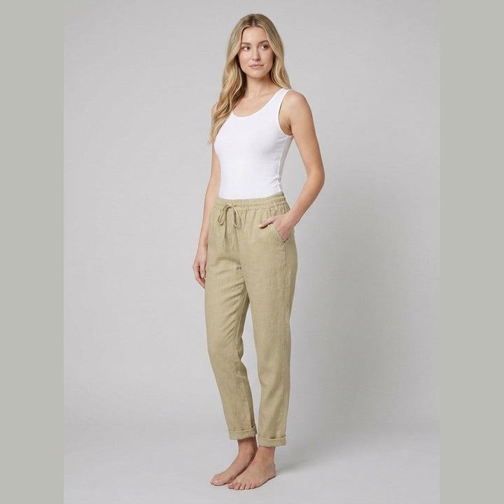 Lina linen pants khaki