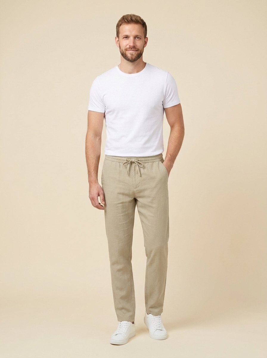 Lino | Men's Trousers Lightweight Linen, Casual Fit