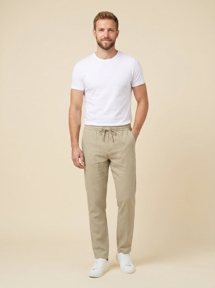 Lino | Men's Trousers Lightweight Linen, Casual Fit