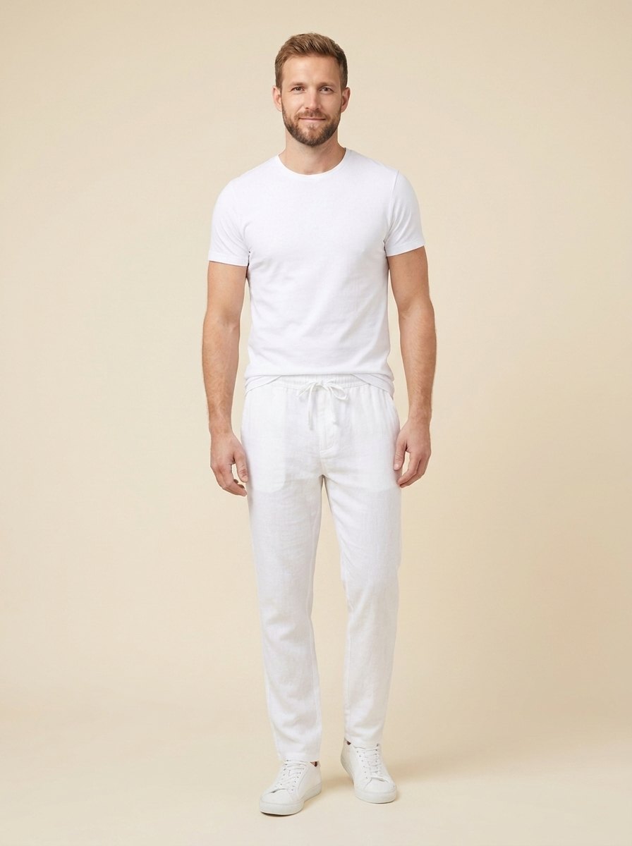 Lino | Men's Trousers Lightweight Linen, Casual Fit