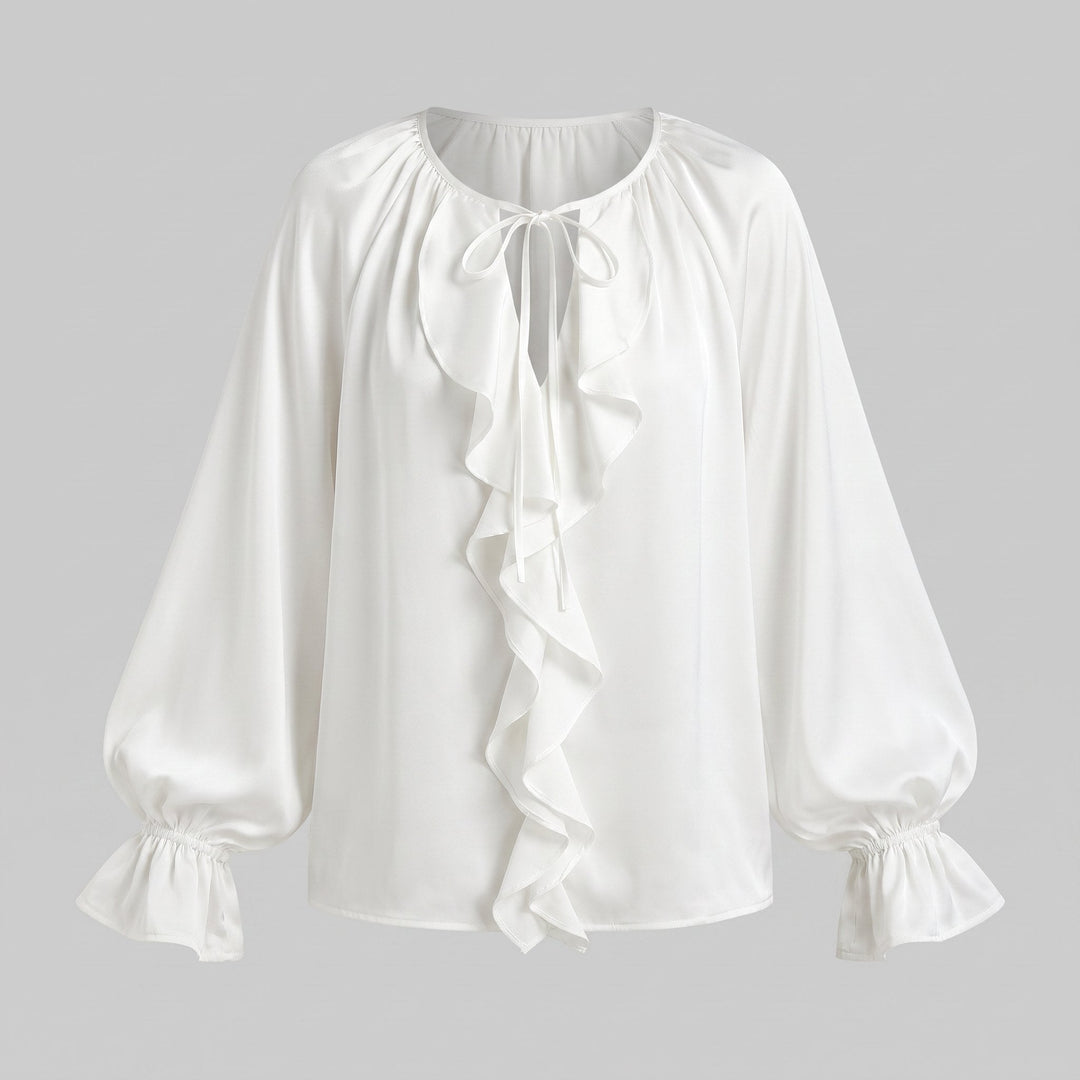 Liora | Satin Ruffle Blouse